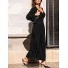 imageCUPSHE Womens Casual Loose Jumpsuits One Piece V Neck Long Lantern Sleeve Wide Leg Pants High Waist Jumpsuit With PocketsBlack