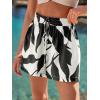 imageCUPSHE Womens Casual Shorts Drawstring High Waist Beach Coverup ShortsBlack Colorblock