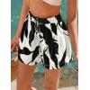 imageCUPSHE Womens Casual Shorts Drawstring High Waist Beach Coverup ShortsBlack Colorblock