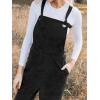 imageCUPSHE Womens Corduroy Fall Overall Jumpsuits Self Tie Strap Slanted Front Pockets Side Buttons Wide Leg Casual RompersBlack