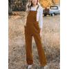 imageCUPSHE Womens Corduroy Fall Overall Jumpsuits Self Tie Strap Slanted Front Pockets Side Buttons Wide Leg Casual RompersOrange