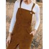 imageCUPSHE Womens Corduroy Fall Overall Jumpsuits Self Tie Strap Slanted Front Pockets Side Buttons Wide Leg Casual RompersOrange