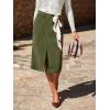 imageCUPSHE Womens Denim Midi Skirts High Waisted Pencil Skirts with Slit Slim Fit Skirt with PocketsGreen