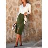 imageCUPSHE Womens Denim Midi Skirts High Waisted Pencil Skirts with Slit Slim Fit Skirt with PocketsGreen