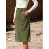 imageCUPSHE Womens Denim Midi Skirts High Waisted Pencil Skirts with Slit Slim Fit Skirt with PocketsGreen