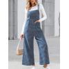 imageCUPSHE Womens Maxi Jumpsuit Square Neck Sleeveless Plaid Pockets Wide Leg Pleated Summer Casual Loose Overall Long RomperBlue Plaid