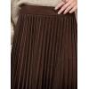 imageCUPSHE Womens Pleated Midi Skirts Dressy A Line Velvet High Waist Long SkirtBrown