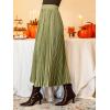 imageCUPSHE Womens Pleated Midi Skirts Dressy A Line Velvet High Waist Long SkirtGreen