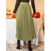 imageCUPSHE Womens Pleated Midi Skirts Dressy A Line Velvet High Waist Long SkirtGreen