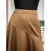 imageCUPSHE Womens Satin Midi Skirts A Line High Waisted Flowy Elegant Long Skirt Casual Vacation OutfitsCoffee