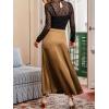 imageCUPSHE Womens Satin Midi Skirts A Line High Waisted Flowy Elegant Long Skirt Casual Vacation OutfitsCoffee