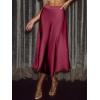 imageCUPSHE Womens Satin Skirt Flowy A Line Cocktail Party Wedding High Waist Long Midi Skirts Fall Summer Vacation OutfitsWine