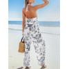 imageCUPSHE Womens Summer Jumpsuit Halter Casual Dressy Sleeveless One Piece Outfit Pockets Wide leg Pants RomperBlack Printed