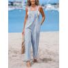 imageCUPSHE Womens Summer Jumpsuits Striped Wide Leg Overall Casual Straps Button Loose Maxi Rompers with PocketsNavy Striped