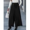 imageCUPSHE Womens Wide Leg Pants Elastic High Waisted Beach Trousers Cotton Linen Summer PalazzoSolid Black