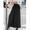 imageCUPSHE Womens Wide Leg Pants Elastic High Waisted Beach Trousers Cotton Linen Summer PalazzoSolid Black