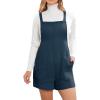 imageCUPSHE Casual Cotton Loose Rompers Fit Summer Pockets Sleeveless Wide Strap Square Neck OutfitNavy Blue