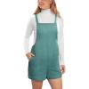 imageCUPSHE Casual Cotton Loose Rompers Fit Summer Pockets Sleeveless Wide Strap Square Neck OutfitOcean Blue