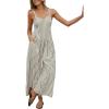 imageCUPSHE Maxi Jumpsuit for Women Striped Sleeveless Smocked Cutout Back Wide Leg Summer Casual Overall RomperBlack Striped