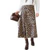 imageCUPSHE Skirts Women Leopard Print Elasticized Waist Midi Skirt Casual VacationDark Brown