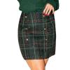 imageCUPSHE Women Mini Plaid Skirts Tweed High Waist Bodycon Pencil Hem Fall Winter Dressy Outfits ShortsGreen