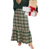 imageCUPSHE Women Skirts Plaid Ruffled Maxi Skirt Holiday HighRise Waist Long SkirtGreen