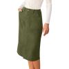 imageCUPSHE Womens Denim Midi Skirts High Waisted Pencil Skirts with Slit Slim Fit Skirt with PocketsGreen