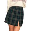 imageCUPSHE Womens High Waist Plaid Skirt Causal Bodycon Pencil Wool Mini Skirts Winter Fall A Line Elegent OutfitsDeep Green