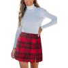 imageCUPSHE Womens High Waist Plaid Skirt Causal Bodycon Pencil Wool Mini Skirts Winter Fall A Line Elegent OutfitsRed Green 2