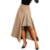 imageCUPSHE Womens Midi Skirts Asymmetrical Ruffle A Line Flowy Elegant Long Skirt High Waisted Casual Vacation OutfitsGrey