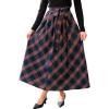 imageCUPSHE Womens Plaid Maxi Skirts Dressy A Line Tie Waist Long Skirt Casual Vintage Office with PocketsBlue