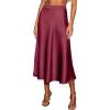 imageCUPSHE Womens Satin Skirt Flowy A Line Cocktail Party Wedding High Waist Long Midi Skirts Fall Summer Vacation OutfitsWine