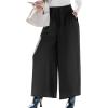 imageCUPSHE Womens Wide Leg Pants Elastic High Waisted Beach Trousers Cotton Linen Summer PalazzoSolid Black