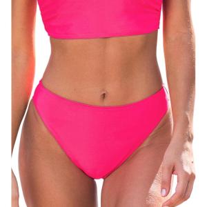 imageCUPSHE Womens Bikini Bottom Separate Mid Rise Full Coverage Swimsuit Bottom OnlyBright Pink