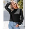 imageCUPSHE Faux Leather Tops for Women Long Sleeve Mock Neck Blouse Fall Fashion 2025Black2