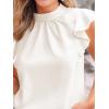 imageCUPSHE SleevelessTank Tops for Women Summer Ruffle Sleeve Mock Neck Going Out Top Vacation Outfits Dressy Work ShirtWhite
