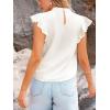 imageCUPSHE SleevelessTank Tops for Women Summer Ruffle Sleeve Mock Neck Going Out Top Vacation Outfits Dressy Work ShirtWhite