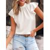 imageCUPSHE SleevelessTank Tops for Women Summer Ruffle Sleeve Mock Neck Going Out Top Vacation Outfits Dressy Work ShirtWhite