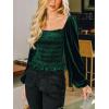 imageCUPSHE V Neck Wrap Velvet Tops Dressy Causal Long Sleeve Business Work Blouses Loose Fit Shirts Vacation Outfits4green