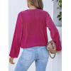 imageCUPSHE V Neck Wrap Velvet Tops Dressy Causal Long Sleeve Business Work Blouses Loose Fit Shirts Vacation OutfitsFuchsia