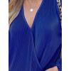 imageCUPSHE V Neck Wrap Velvet Tops Dressy Causal Long Sleeve Business Work Blouses Loose Fit Shirts Vacation OutfitsRoyal Blue