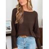 imageCUPSHE Women Open Back Long Sleeve Tops Trendy Going Out Casual Basic ShirtsCoffee