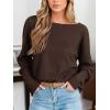 imageCUPSHE Women Open Back Long Sleeve Tops Trendy Going Out Casual Basic ShirtsCoffee