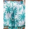 imageCUPSHE Women Smocked Wasit Swimsuit Cover Up Shorts Wide Leg Beach Shorts for SwimwearGreen Patterned