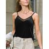 imageCUPSHE Women Velvet Tank Tops Adjustable Sleeveless Cami Tops Going Out Camisole ShirtsBlack