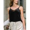 imageCUPSHE Women Velvet Tank Tops Adjustable Sleeveless Cami Tops Going Out Camisole ShirtsBlack
