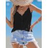 imageCUPSHE Womens Beach Cover Up Summer Vacation Sleeveless Button Front Bikini Bathing Suit ShirtBlack