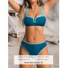 imageCUPSHE Womens Bikini Set High Waisted Two Piece Swimsuit Sweetheart Neck V Wire Bathing Suit Crisscross Back Self TieNavy BlueLight Blue