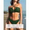 imageCUPSHE Womens Bikini Sets Adjustable Halter Strappy Swimsuit Crisscross Cutout Scalloped Mid RiseForest Green