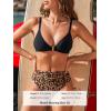 imageCUPSHE Womens Bikini Sets Two Piece Swimsuit Bathing Suits High Waisted V Neck Ruching Adjustable Straps Back HookBlackBrown Leopard